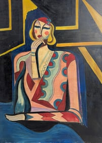 Hugo Scheiber (1873-1950): Women Oil on Board Signed Lower Right