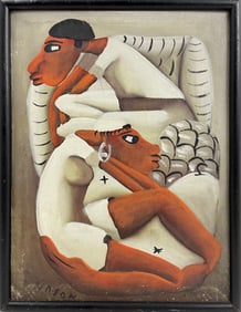 Oil on Canvas Haitian Artist Signed Lower Left 13 x 17