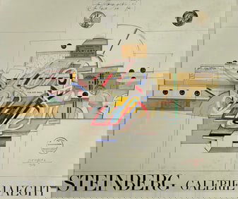 Steinberg Hand Signed Gallery Poster Dated 1970