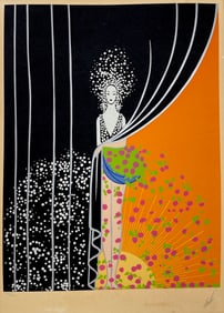 ERTE French Russian Pencil Signed Numbered 14 / 200 Embossed Seal Paper Silkscreen 23 x 29 inches