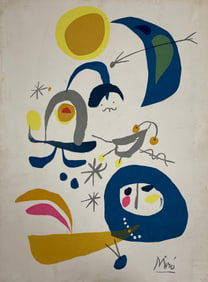 Joan Miro Lithograph Vintage Old 18 x 24 inches