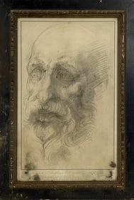 Michelangelo Study For The Head Saint Bartholomew Engraving Antique