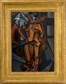 After Lyubov Sergeyevna Popova 1889-1924 Russian oil painting on board