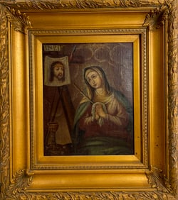 Cuzco school 17th -18th century Oil on Canvas Painting