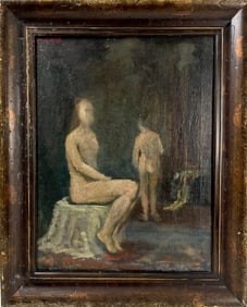 Moses Soyer 1899 - 1974 Russian American Oil on Canvas Painting