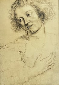 Peter Paul Rubens Circle 1577 - 1640 German Charcoal on Paper