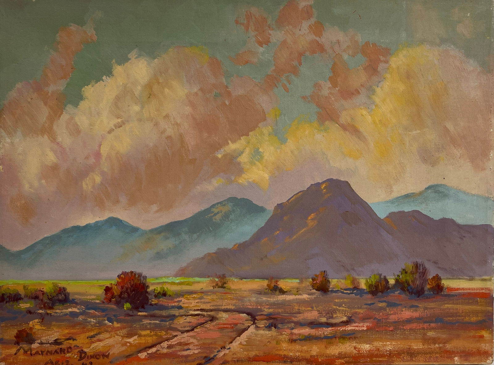 Maynard Dixon 1875-1946 AMERICAN OIL ON CANVAS PAINTING, SIGNED (1 of 6)