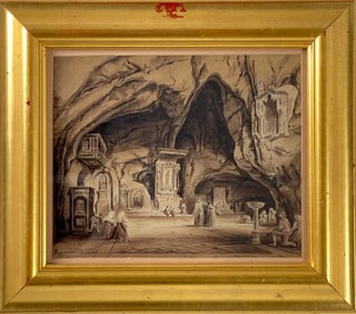 Watercolor Painting om Paper Signed Hagemann dated 1811