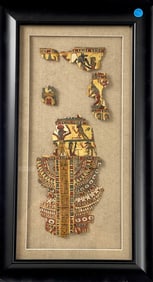 Ancient Egyptian Linen Fragment hand painted