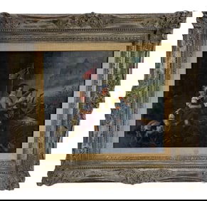 Antique Oil on Board Painting Signed and Dated Bottom Right 1868 "Storming the Fort"