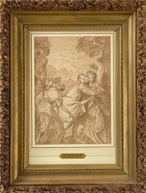 Paolo Veronese (1528-1588) - Pen Ink and Brown Wash 1571 Hand Drawing Signed Bottom Right