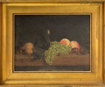 Antique Oil on Board Painting Still Life