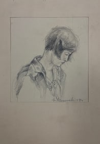 Original Pencil Hand Drawn Sketch Signed and Dated Lower Right