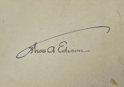 Thomas Edison Cut Autograph Signature