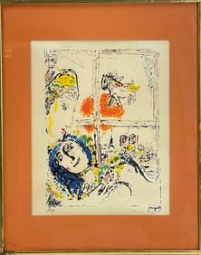 Marc Chagall - "Paris de la Fenetre" Pencil Signed Lithograph