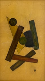 Alexander Rodchenko Attributed Russian Oil on Board Initialed Bottom Right Painting