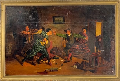 Antique Oil on Board Painting Signed Syracuse