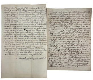 Antique Signed US Documents Letters Dated 1843