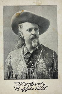 William Frederick "Buffalo Bill" Cody (1846-1917) Courier Co. Cabinet Photo: William Frederick "Buffalo Bill" Cody (1846-1917) Courier Co. Cabinet Photo. Size: 4.5" x 6.5"