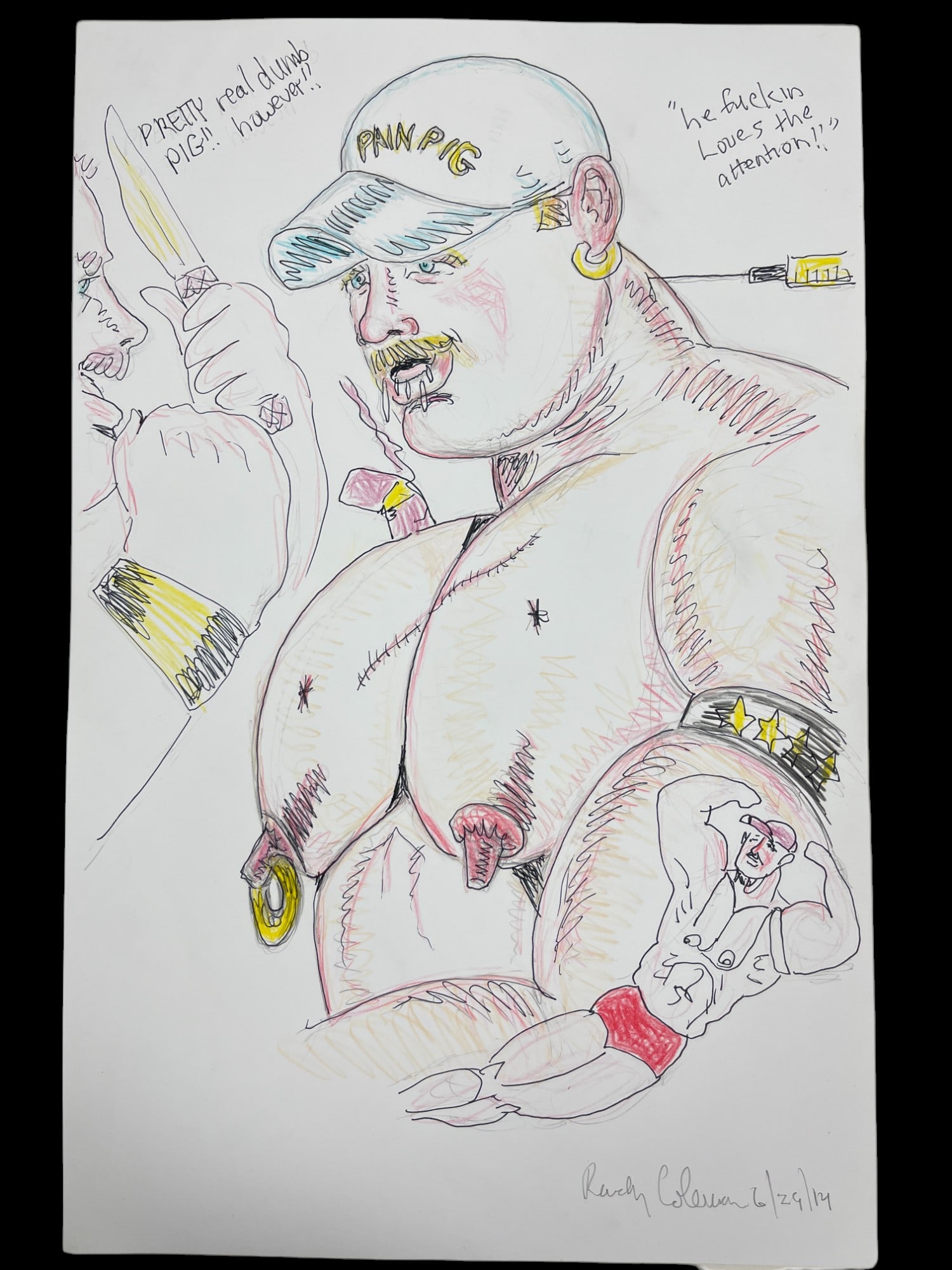 Randy Coleman Signed Gay Male Interest Drawing Illustration Art Original Erotic Nude Adults Only: Original Randy Coleman Signed Gay Male Interest Hand Drawing Illustration Art Erotic Nude Adults Only. Signed and dated. Size 11 x 17 inches.Artist and San Francisco Bay Times Columnist Randy Coleman.