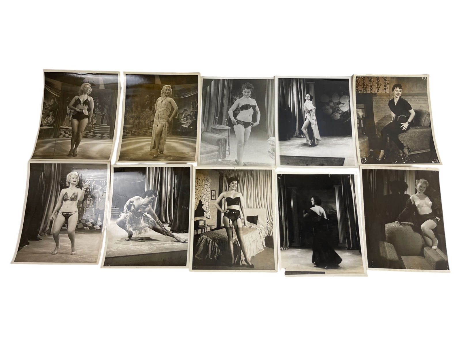 Vintage 1950's Original Burlesque Nude Pin up Model Risque Photo 8x10 Black & White Photographs: Vintage 1950's Original Burlesque Nude Pin up Model Risque lot 10 Photo 8x10 Black & White Photographs