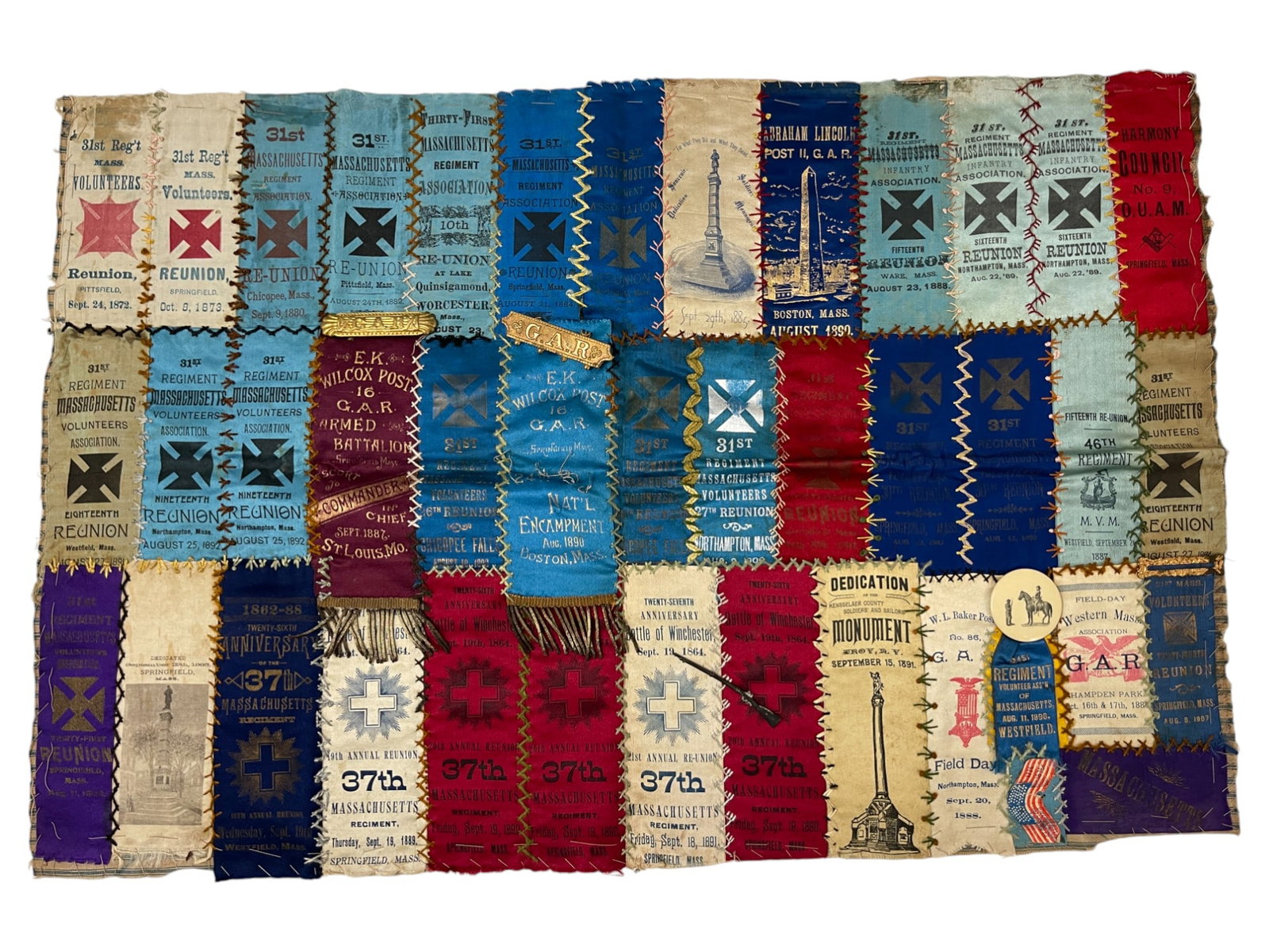 Civil War GAR Grand Army of the Republic Original Stitched Banner (1 of 8)