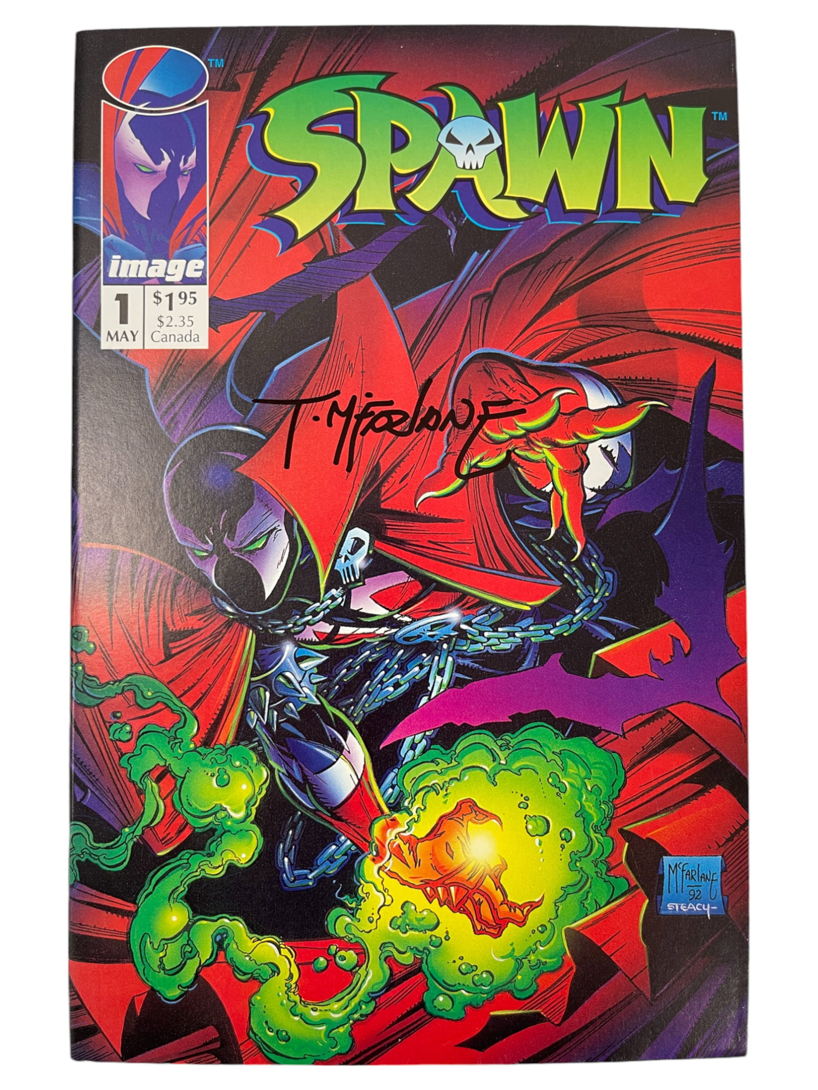Spawn #1 Comic Book Signed By Todd McFarlane 1992 (1 of 3)