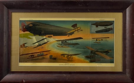 Aeroplanes and Airships Lithograph London, England