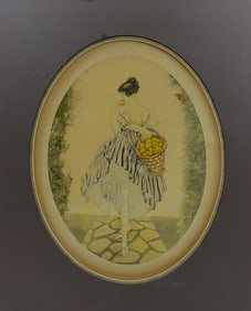 Louis Icart - Le Panier De Pommes, 1920s Lithograph