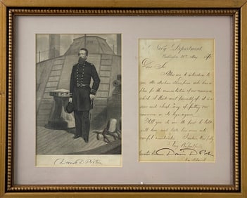 David D. Porter Navy Vice Admiral 1970 Signed Letter Introducing Ambrose Thompson