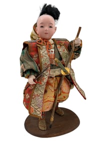 Antique Japanese Standing Samurai Kyugetsu Doll