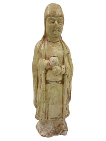 Antique Chinese Tang Dynasty Clay Pottery Statue Figure