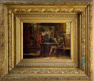 Antique Oil on Canvas Painting - Signed Kirk P XXVII on Verso