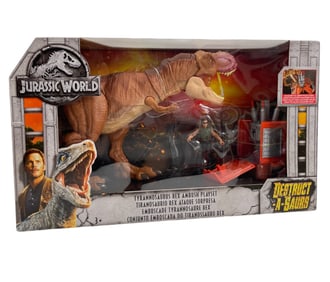 Jurassic World Tyrannosaurus Rex Ambush Playset Destruct-A-Saurus Mattel NIB