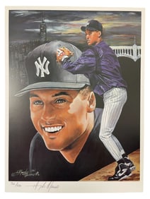 Derek Jeter Limited Edition Lithograph by Angelo Marino Signed and Numbered