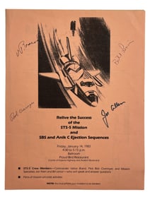 NASA Relive the Success of STS-5 Mission Pamphlet Signed by Crew Members