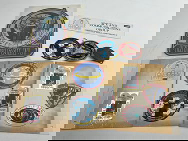 Original NASA Stickers Enterprise Patch and Voyager Belt Buckle Collection