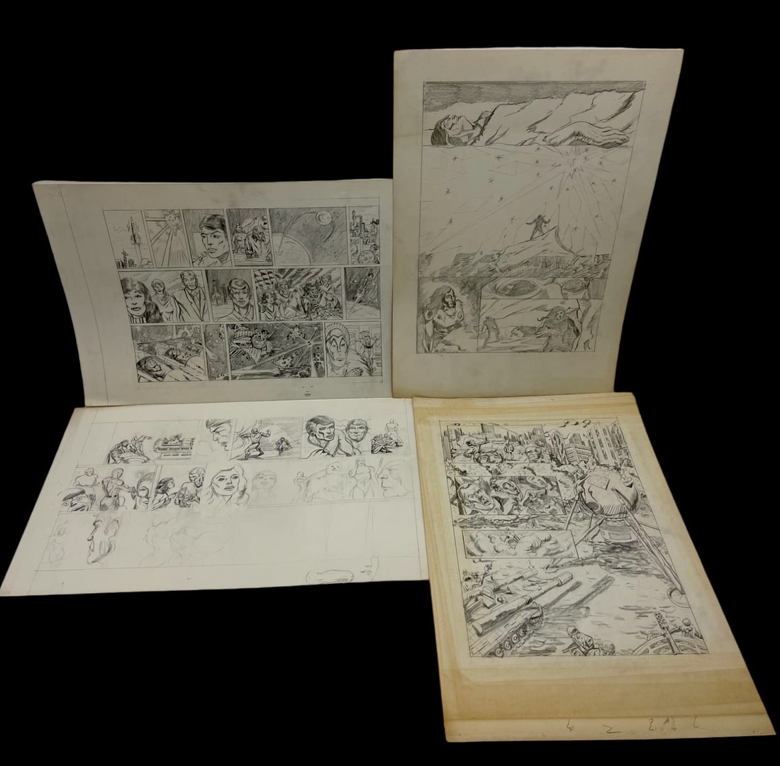 Vintage Comic Book Art Hand Drawing Pencil Sketch Story Board lot 4 (1 of 5)
