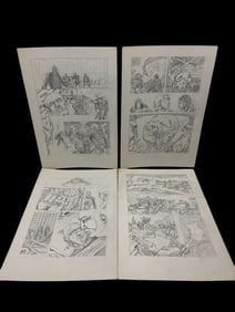 Vintage Comic Book Art Hand Drawing Pencil Sketch Story Board lot 6