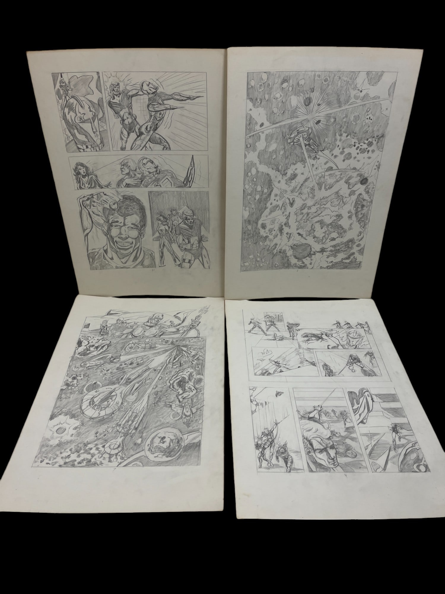 Vintage Comic Book Art Hand Drawing Pencil Sketch Story Board lot 7 (1 of 5)