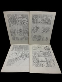 Vintage Comic Book Art Hand Drawing Pencil Sketch Story Board lot 8