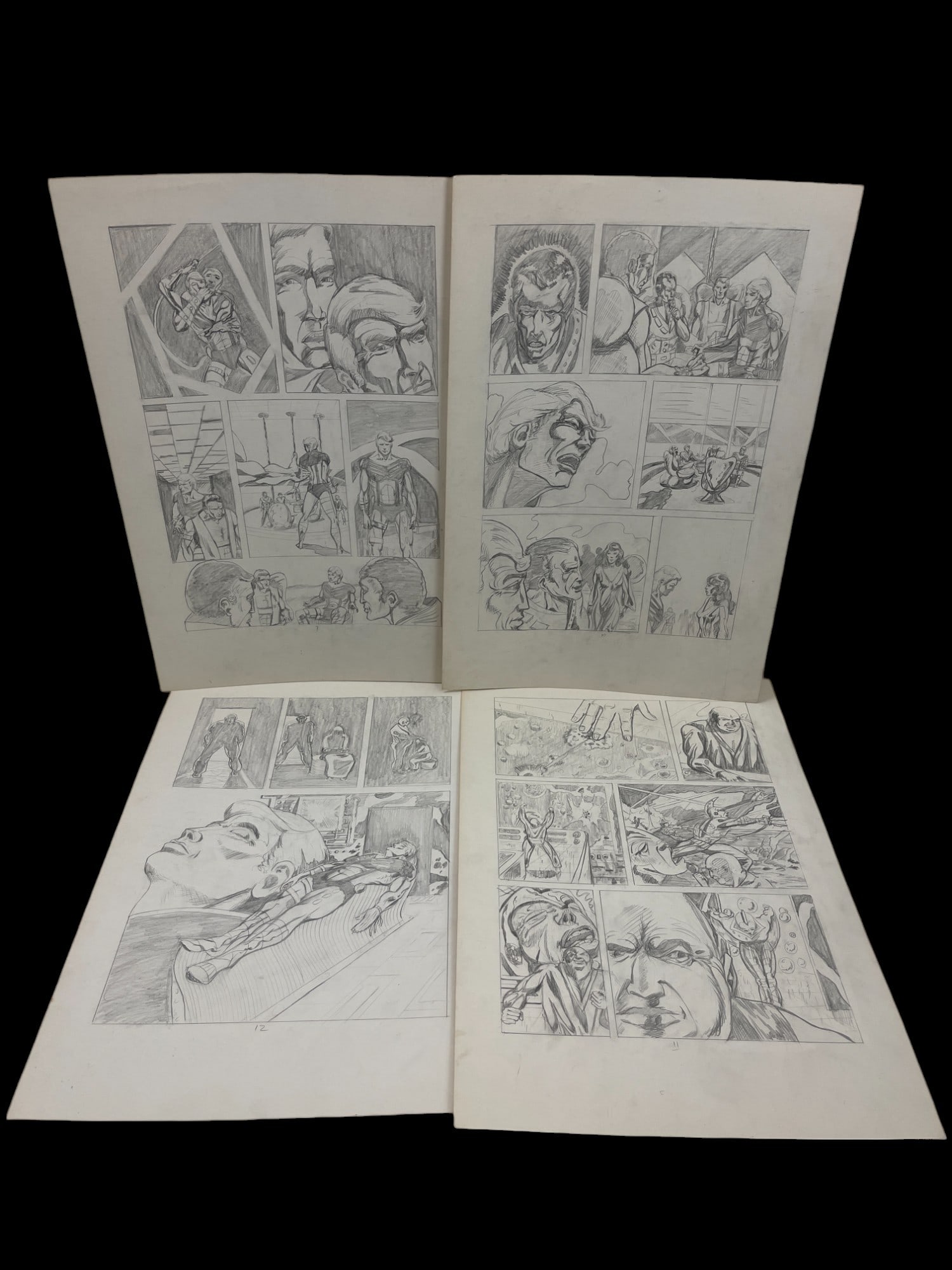 Vintage Comic Book Art Hand Drawing Pencil Sketch Story Board lot 8 (1 of 5)