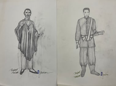 THE CODE Movie Costume Design Sketch Hand Drawing Signed by Judy Truchan lot 3