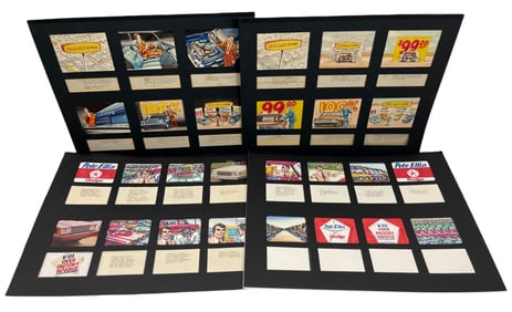 Vintage Pete Ellis Dodge Commercial Advertising Hand Drawing Story Board Lot 4