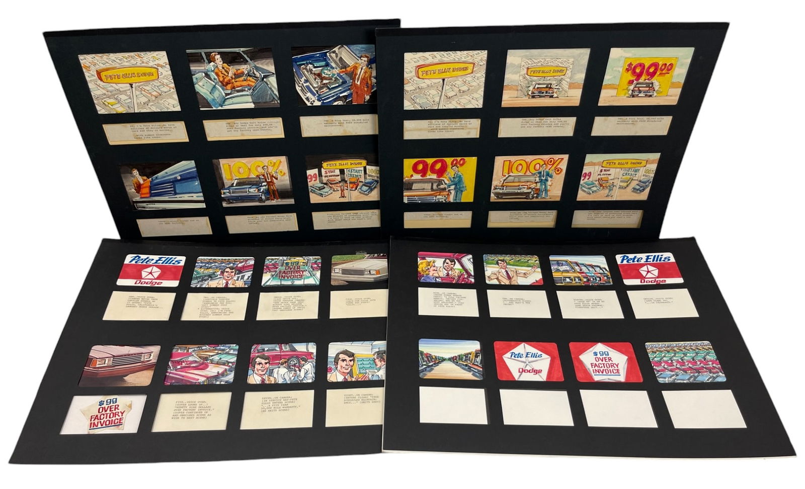 Vintage Pete Ellis Dodge Commercial Advertising Hand Drawing Story Board Lot 4 (1 of 5)