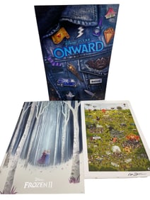 Vintage Disney Movie Poster Onward Pixar Frozen II and CN Regular Show Signed Lot 3