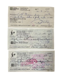 Vintage Sid Haig Signed Check Collection Lot (Captain Spaulding) Horror Movie Actor lot 3