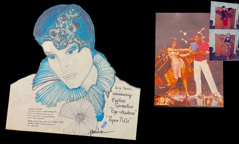 Paper Dolls Movie Costume Design Sketch Drawing Signed by Judy Truchan.