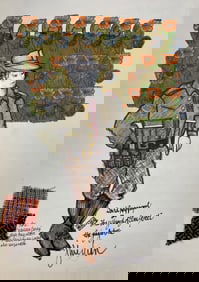 The Wizard movie costume design sketch drawing signed by Judy Truchan