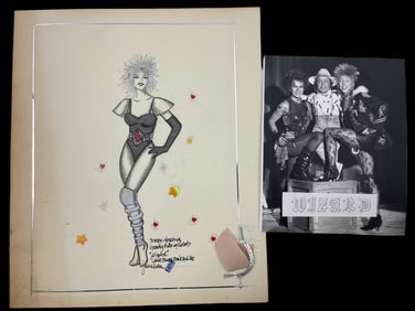 The Wizard movie costume design sketch drawing signed by Judy Truchan